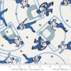 Image of the Play Ball Home Run Chalk quilting cotton fabric by Moda Fabrics. Features novelty baseball players scattered on a cream background. 
Cute Little Fabric Shop