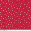 Image of the Red Delicious Raspberry Galette Red quilting cotton fabric by Riley Blake Designs. Features scattered stem flowers on a red background. 
Cute Little Fabric Shop