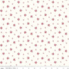 Image of the Red Delicious Raspberry Galette Cloud quilting cotton fabric by Riley Blake Designs. Features scattered stem flowers on a cream background. 
Cute Little Fabric Shop