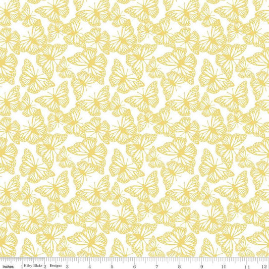 Image of the Friendship Florals Butterflies White quilting cotton fabric by Diane Labombarbe for Riley Blake Designs. Features butterflies scattered on a white background.
Cute Little Fabric Shop