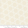 Image of the Love Letter Dots Eggshell White quilting cotton fabric by Lizzy House for Moda Fabrics. Features dotted circles on a cream background. Cure Little Fabric Shop