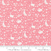 Image of the Love Letter Wonder Light Pink quilting cotton fabric by Lizzy House for Moda Fabrics. Features novelty animals on a pink background. Cure Little Fabric Shop