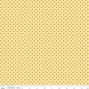 Image of the Pretty Kitty™ Polka Dot Yellow quilting cotton fabric by Doodlebug Design Inc for Riley Blake Designs. Features small paws on a yellow background. Cute Little Fabric Shop