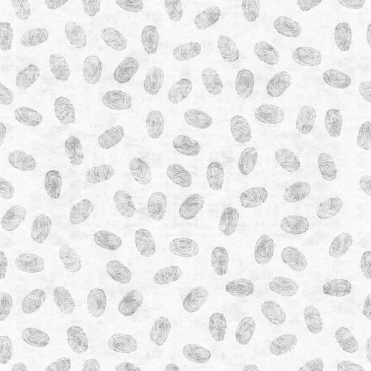 Image of the True Detective Fingerprints White quilting cotton fabrics by Morris Creative Group for QT Fabrics. Features scattered fingerprints on a white background.
Cute Little Fabric Shop