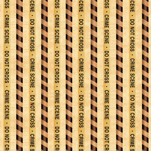 Image of the True Detective Crime Scene Stripe Wheat quilting cotton fabrics by Morris Creative Group for QT Fabrics. Features crime scene tape on a cream background.
Cute Little Fabric Shop
