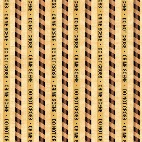 Image of the True Detective Crime Scene Stripe Wheat quilting cotton fabrics by Morris Creative Group for QT Fabrics. Features crime scene tape on a cream background.
Cute Little Fabric Shop