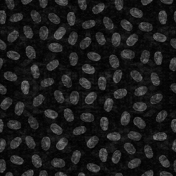 Image of the True Detective Fingerprints Black quilting cotton fabrics by Morris Creative Group for QT Fabrics. Features scattered fingerprints on a black background.
Cute Little Fabric Shop