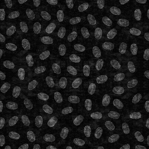 Image of the True Detective Fingerprints Black quilting cotton fabrics by Morris Creative Group for QT Fabrics. Features scattered fingerprints on a black background.
Cute Little Fabric Shop