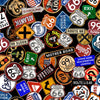 Image of the Heavy Metal Route 66 Toss Black J quilting cotton fabric by Morris Creative Group for QT Fabrics. Features scattered road signs on a black background. 
Cute Little Fabric Shop