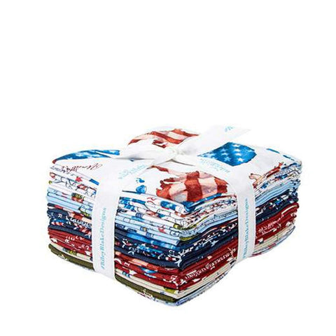 Image of the Letters From Home Fat Quarter Bundle by Vicki Gifford for Riley Blake Designs. Features patriotic fabrics. 
Cute Little Fabric Shop