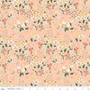 Image of the New Beginnings Floral Blush quilting cotton fabric by Riley Blake Designs. Features flowers on a coral background. Cute Little Fabric Shop