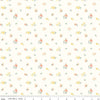 Image of the New Beginnings Sweet Peas Cream quilting cotton fabric by Riley Blake Designs. Features flowers on a cream background. Cute Little Fabric Shop