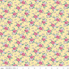 Image of the Precious Petites Bouquet Yellow quilting cotton fabric by Gerri Robinson for Riley Blake Designs. Features flowers on a yellow background. Cute Little Fabric Shop