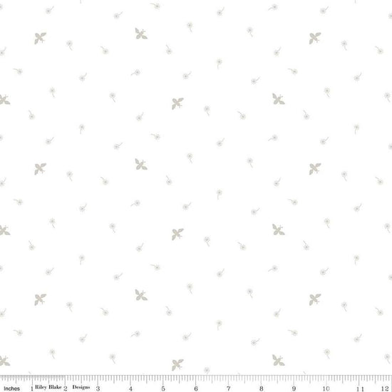 Image of the Lights On 2 Buzzworthy quilting cotton fabric by Riley Blake Designs. Features a low volume fabric. Cute Little Fabric Shop