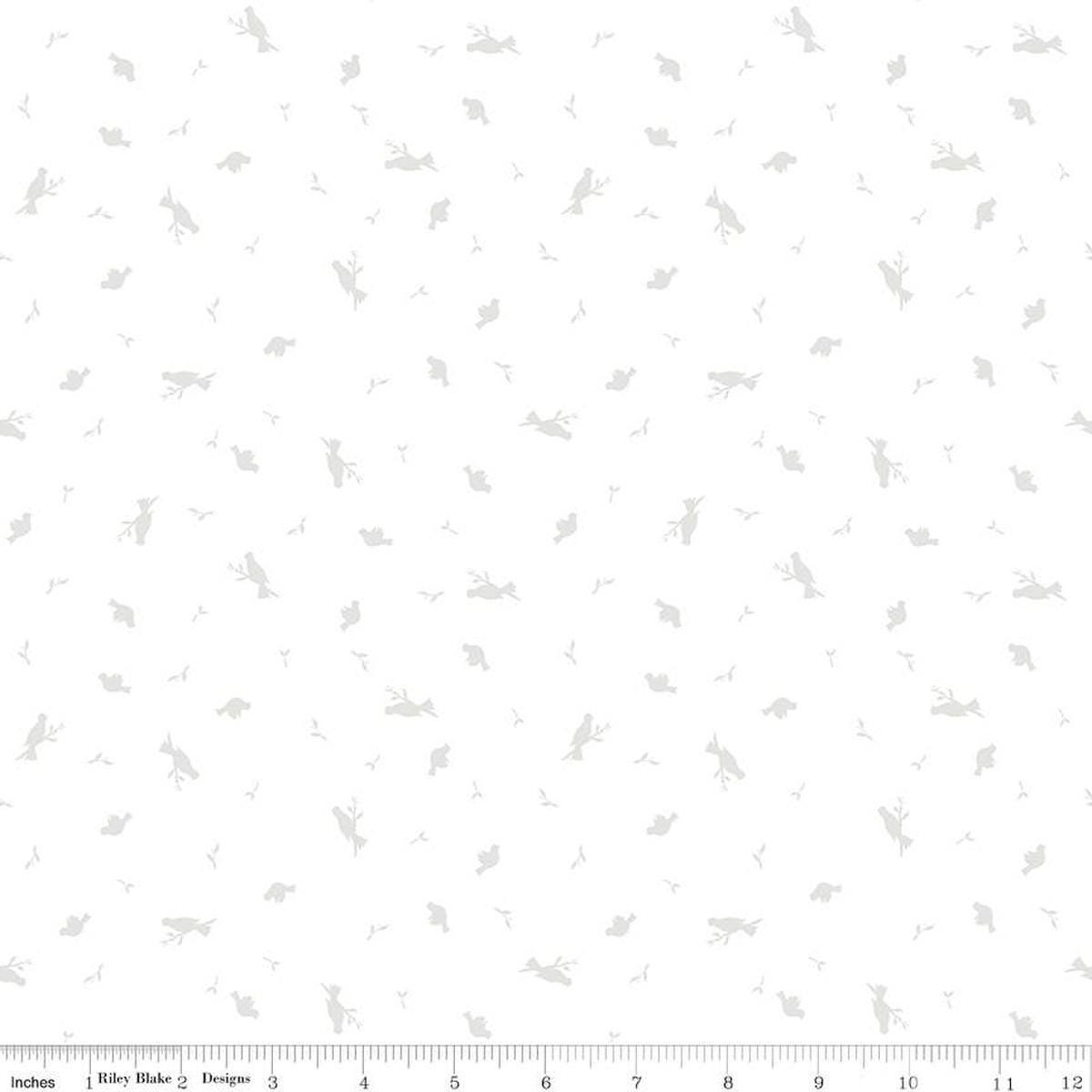 Image of the Lights On 2 For the Birds quilting cotton fabric by Riley Blake Designs. Features a low volume fabric. Cute Little Fabric Shop
