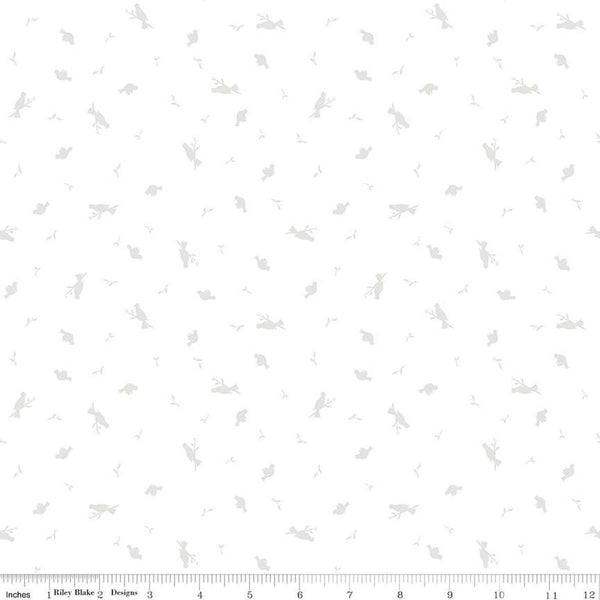 Image of the Lights On 2 For the Birds quilting cotton fabric by Riley Blake Designs. Features a low volume fabric. Cute Little Fabric Shop