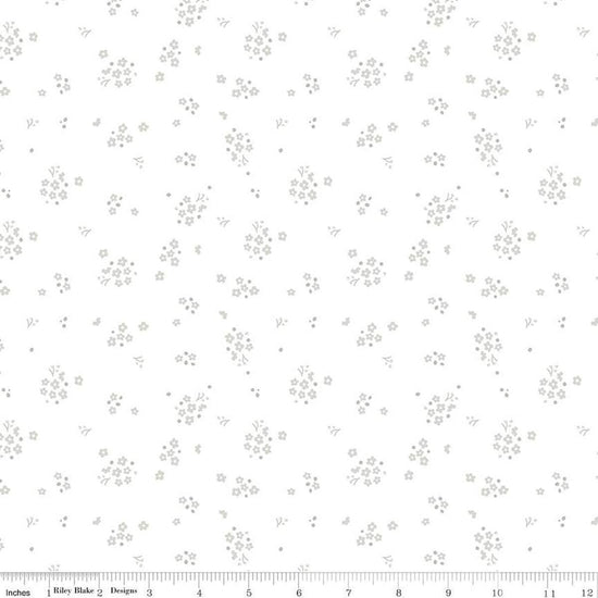 Image of the Lights On 2 Awesome Blossom quilting cotton fabric by Riley Blake Designs. Features a low volume fabric. Cute Little Fabric Shop