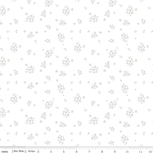 Image of the Lights On 2 Awesome Blossom quilting cotton fabric by Riley Blake Designs. Features a low volume fabric. Cute Little Fabric Shop
