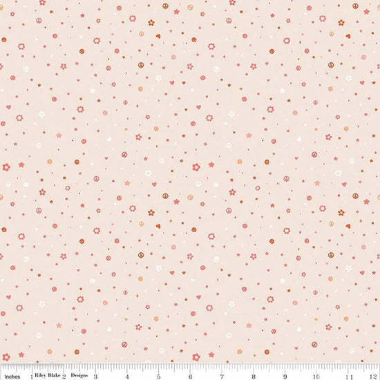 Image of the Besties Beads Blush quilting cotton fabric by Corinne Wells for Riley Blake Designs. Features beads on a pink background. Cute Little Fabric Shop