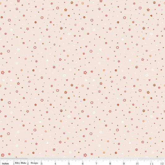 Image of the Besties Beads Blush quilting cotton fabric by Corinne Wells for Riley Blake Designs. Features beads on a pink background. Cute Little Fabric Shop