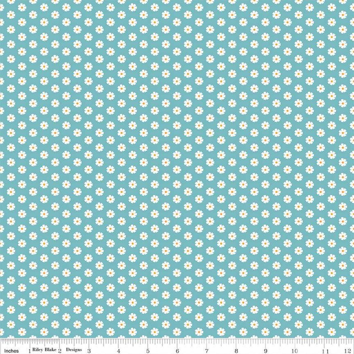 Besties Flowers C15815 Blue - Riley Blake Designs - Daisies Floral Blo ...