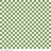 Image of the Besties Checks Green quilting cotton fabric by Corinne Wells for Riley Blake Designs. Features checkers on a green background. Cute Little Fabric Shop