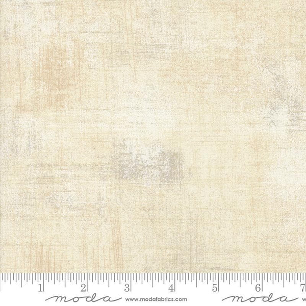 Image of the Sunday Brunch Grunge Basics Spritzer quilting cotton fabric by Moda Fabrics. Features a textured pattern on a cream background. Cute Little Fabric Shop
