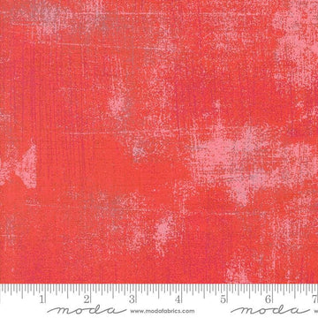 Image of the Sunday Brunch Grunge Basics Bloody Mary quilting cotton fabric by Moda Fabrics. Features a textured pattern on a red background. Cute Little Fabric Shop