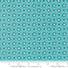 Image of the Sunday Brunch Pastry Mint Tea quilting cotton fabric by Moda Fabrics. Features flowers on a teal background. Cute Little Fabric Shop