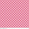 Bee Basics PRINTED Gingham C6400 Raspberry - Riley Blake Designs - Diagonal Check - Lori Holt - Quilting Cotton Fabric