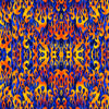 Image of the Heavy Metal Flame Royal Y quilting cotton fabric by Morris Creative Group for QT Fabrics. Features fire flames on a blue background. 
Cute Little Fabric Shop