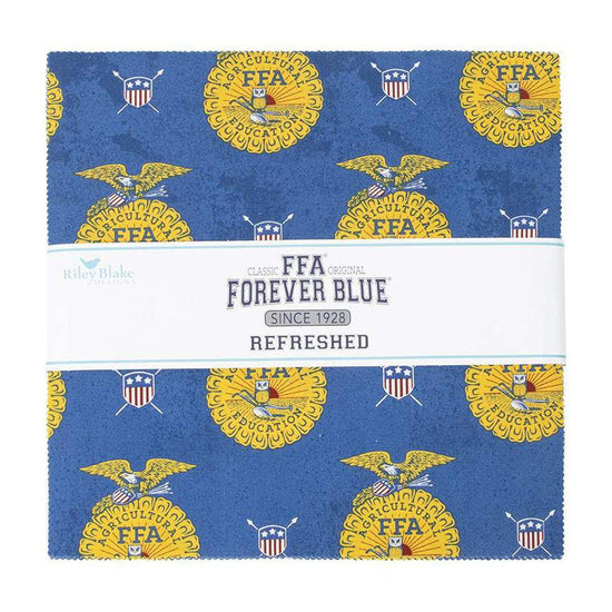 Image of the FFA Forever Blue Refreshed 10" stacker by Riley Blake Designs. Features FFA themed fabrics.
Cute Little Fabric Shop