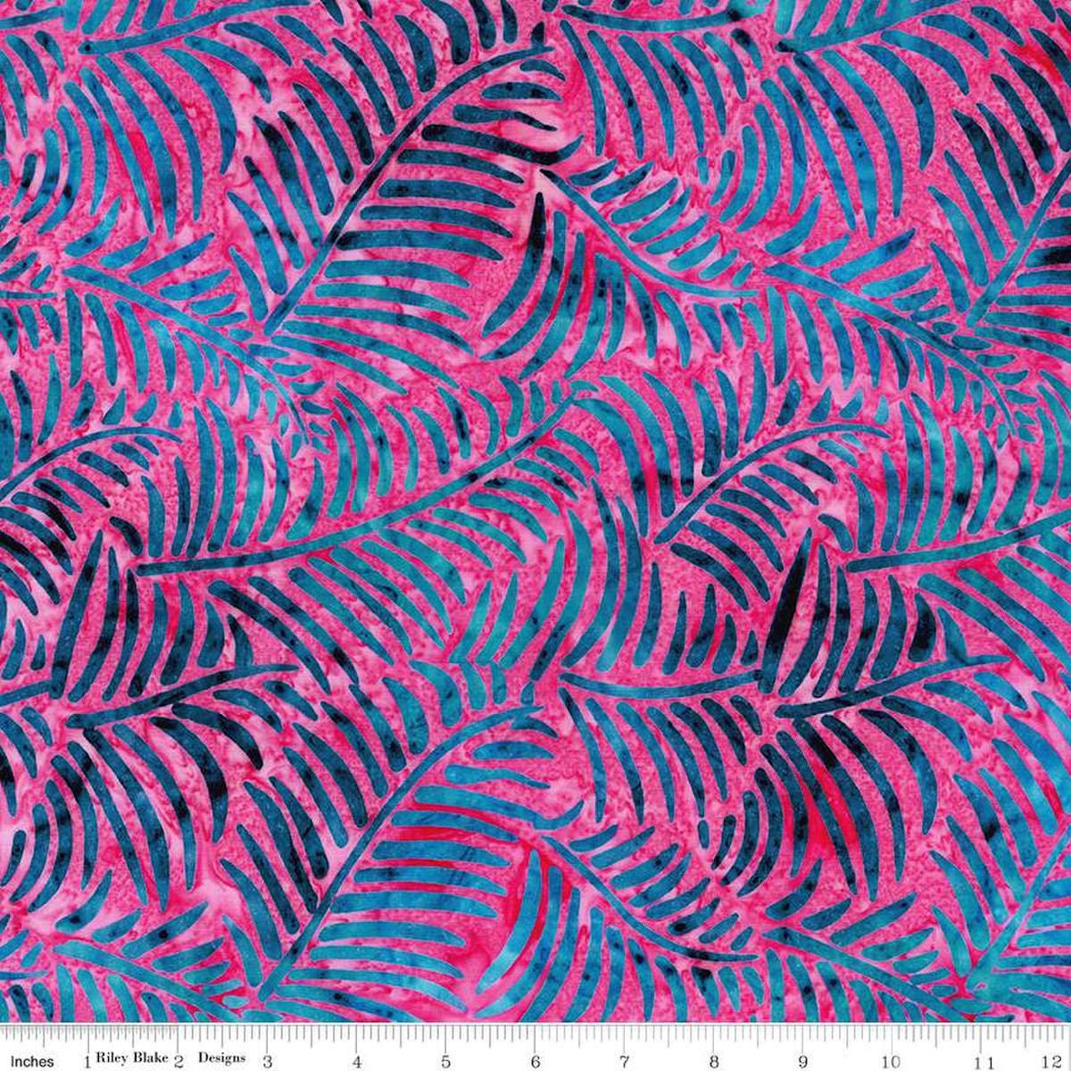 Image of the Batiks Toes in the Sand Dancing Queen quilting cotton batik fabric. Features abstract hand-dyed patterns. Cute Little Fabric Shop