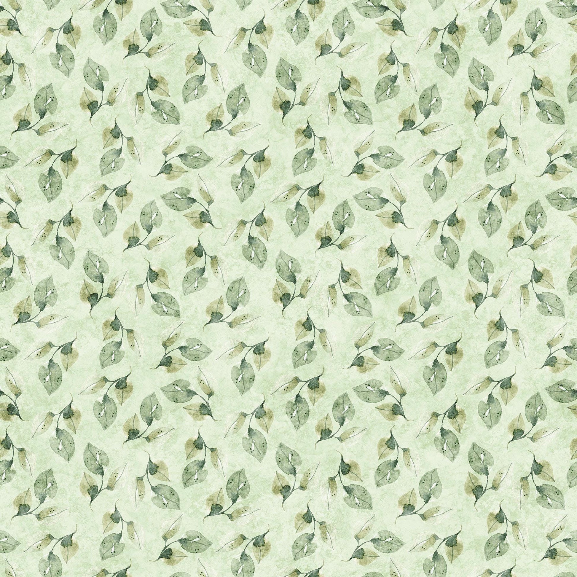 Image of the Enchanted Flower Sage quilting cotton fabric by Morris Creative Group for QT Fabrics. Features floral fabrics on a green background. 
Cute Little Fabric Shop