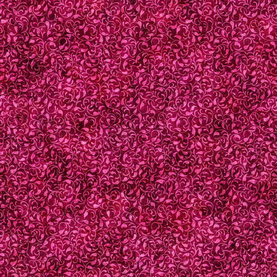 Image of the Enchanted Vine Raspberry quilting cotton fabric by Morris Creative Group for QT Fabrics. Features vines on a dark pink background. 
Cute Little Fabric Shop