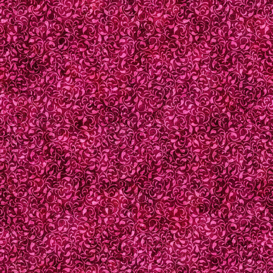 Image of the Enchanted Vine Raspberry quilting cotton fabric by Morris Creative Group for QT Fabrics. Features vines on a dark pink background. 
Cute Little Fabric Shop