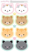 Image of the Pretty Kitty™ Softie Panel quilting cotton fabric by Doodlebug Design Inc. for Riley Blake Designs. Features cat heads you can make in to stuffies. 
Cute Little Fabric Shop