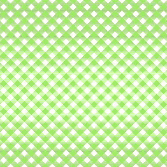 SALE Bee Ginghams Debbie C12550 Granny Green - Riley Blake - 3/8" Diagonal Checks - Lori Holt - Quilting Cotton Fabric