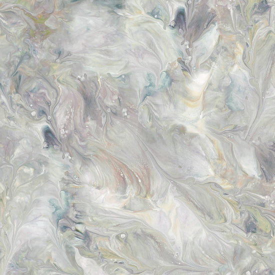 Image of the Mixology Mix Gray quilting cotton fabric by Ocllo Mason For QT Fabrics. Features acrylic swirls on a gray background. 
Cute Little Fabric Shop