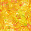 Image of the Mixology Blend Dandelion quilting cotton fabric by Ocllo Mason For QT Fabrics. Features acrylic swirls on a bright yellow background. 
Cute Little Fabric Shop
