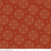Image of the Sewing Your Oats Medallions Red Quilting cotton fabric by Karen Walker for Riley Blake Designs. Features circle medallions on a red background. Cute Little Fabric Shop.