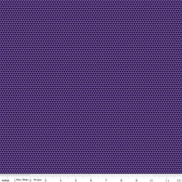 Image of the Plum Petals Houndstooth Purple quilting cotton fabric by Diane Labombarbe for Riley Blake Designs. Features houndstooth on a purple background. Cute Little Fabric Shop