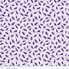 Image of the Plum Petals Leaves Cloud quilting cotton fabric by Diane Labombarbe for Riley Blake Designs. Features small leaves on a white background. Cute Little Fabric Shop