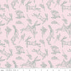 Image of the Sweet Spring Bunnies Pink quilting cotton fabric by Hester & Cook for Riley Blake Designs. Features bunnies on a pink background. Cute Little Fabric Shop