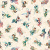 Image of the Enchanted Fairy Toss Cream quilting cotton fabric by Morris Creative Group for QT Fabrics. Features floral fabrics on a cream background. 
Cute Little Fabric Shop