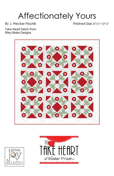 Image of the Affectionately Yours quilt pattern by J. Wecker Frisch for Riley Blake Designs. Features flower patterns on a square quilt. 
Cute Little Fabric Shop