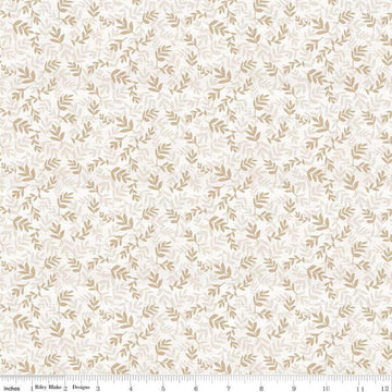 Image of the Covered Bridges in Spring Leaves White by Quilting Cotton Fabric. Features tone on tone stems on a white background. Cute Little Fabric Shop