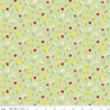 Image of the Covered Bridges in Spring Flowers Green by Quilting Cotton Fabric. Features flowers on a green background. Cute Little Fabric Shop