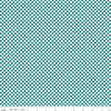 Image of the Check Please! 1/4 inch Check Teal quilting cotton fabric by Riley Blake Designs. Features a small printed gingham checkered pattern with a blue checkered print. Cute Little Fabric Shop