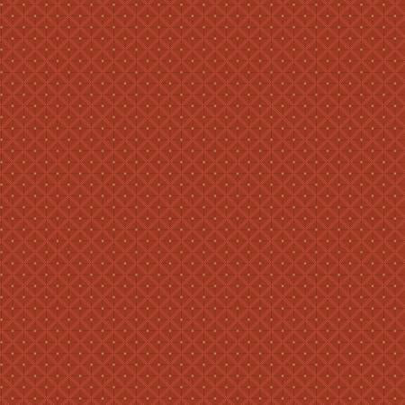Image of the Sewing Your Oats Plaid Red Quilting cotton fabric by Karen Walker for Riley Blake Designs. Features a lattice grid on a red background. Cute Little Fabric Shop.
